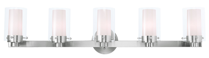 5 Light Brushed Nickel Bath Light