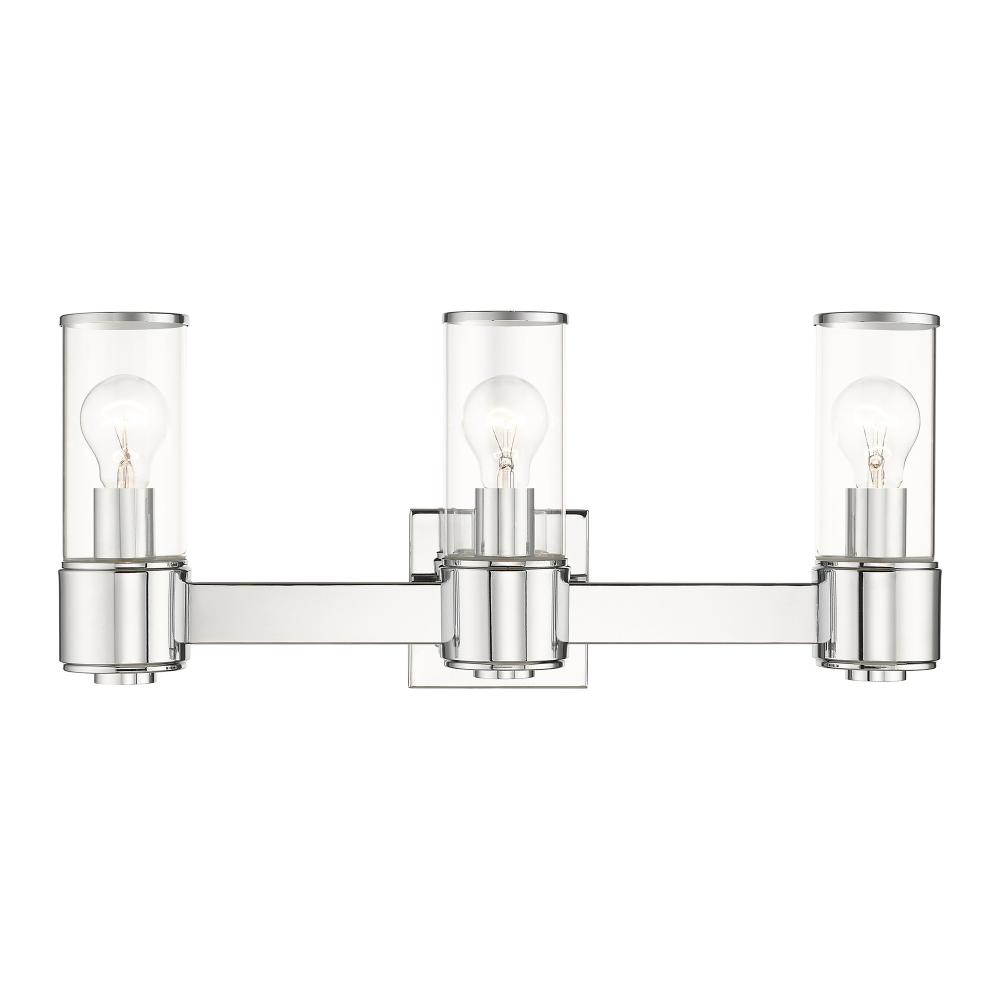 3 Light Polished Chrome Vanity Sconce