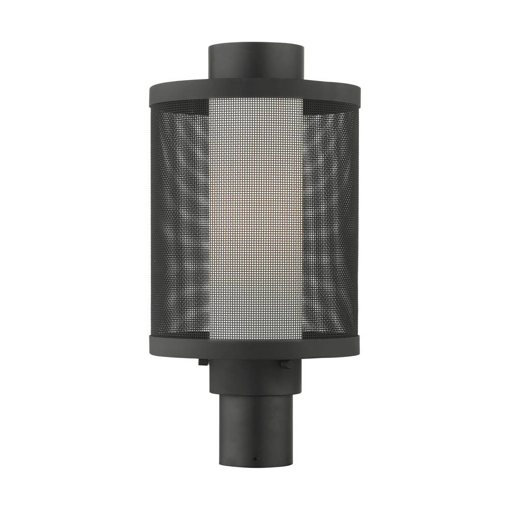 1 Lt Texture Black Post Light