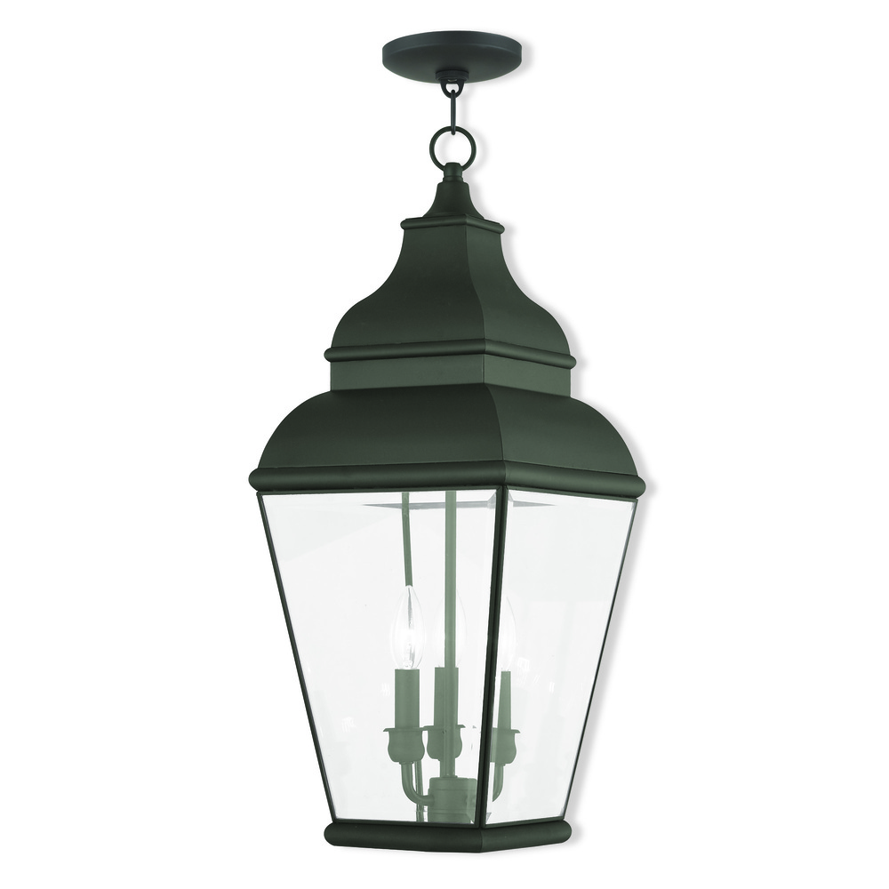 3 Light Black Outdoor Chain Lantern