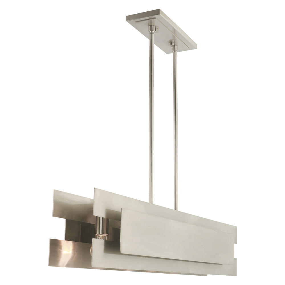 5 Lt Brushed Nickel Linear Chandelier