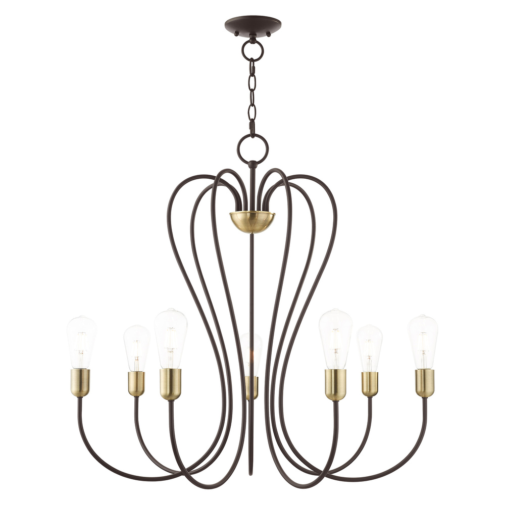 7 Lt Bronze Chandelier