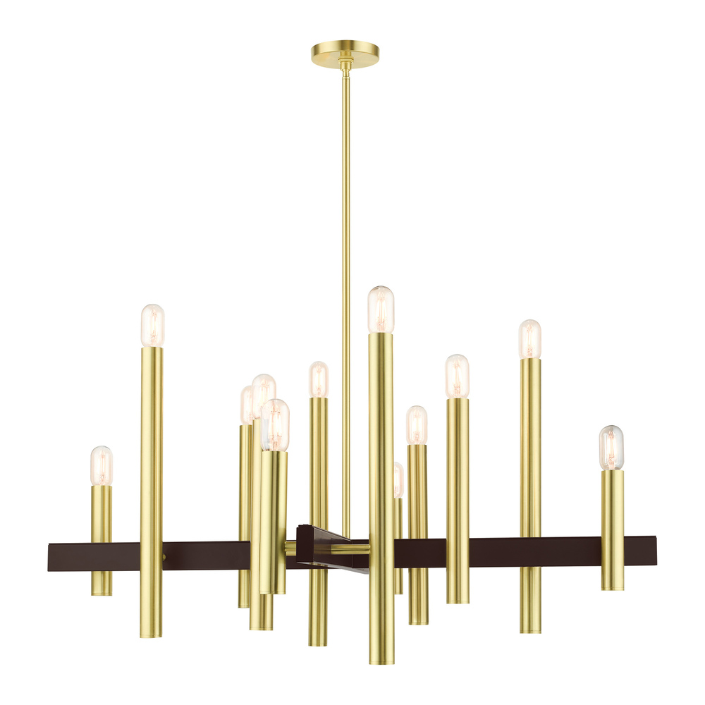 12 Lt Satin Brass Chandelier