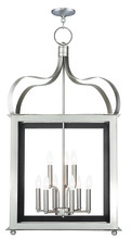 Livex Lighting 43180-91 - 6 Light + 3 Light Brushed Nickel Lantern