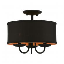 Livex Lighting 45127-04 - 3 Light Black Semi-Flush Mount