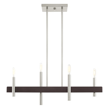 Livex Lighting 49334-91 - 4 Lt Brushed Nickel Linear Chandelier