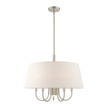 Livex Lighting 50805-91 - 6 Lt Brushed Nickel Pendant Chandelier