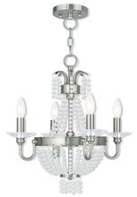 Livex Lighting 51844-91 - 4 Light BN Mini Chandelier/Ceiling Mount