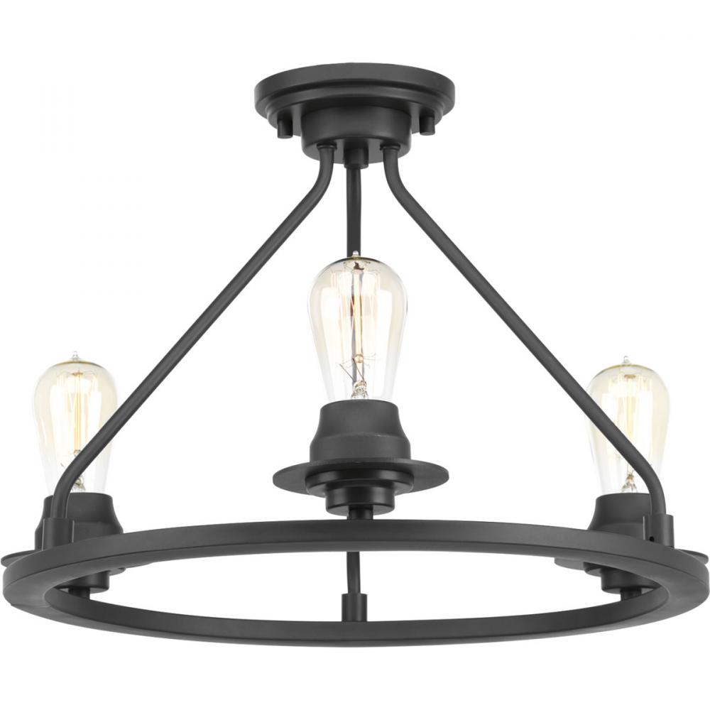 Debut Collection Three-Light Semi-Flush Convertible