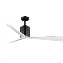 Progress P250109-031 - Paso Collection 60-in Three-Blade Black with Matte White Blades Luxe Industrial Ceiling Fan with 3 S