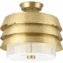 Progress P350141-160 - POINT DUMEÂ® byJeffrey Alan Marks for Progress Lighting Sandbar Collection Brushed Brass Semi-Flush