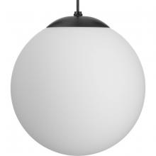 Progress P500463-31M - Atwell Collection Matte Black and Opal Glass Globe Large Hanging Pendant Light