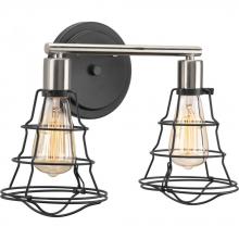 Progress P300029-143 - Gauge Collection Two-Light Graphite Farmhouse Bath Vanity Light