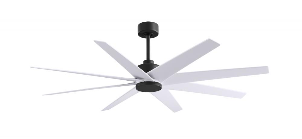 Ariella 8-blade ceiling fan in Matte Black and Matte White blades