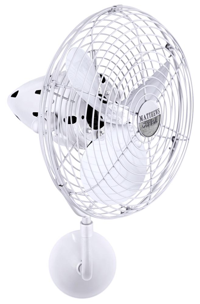 Bruna Parede wall fan in Gloss White finish.