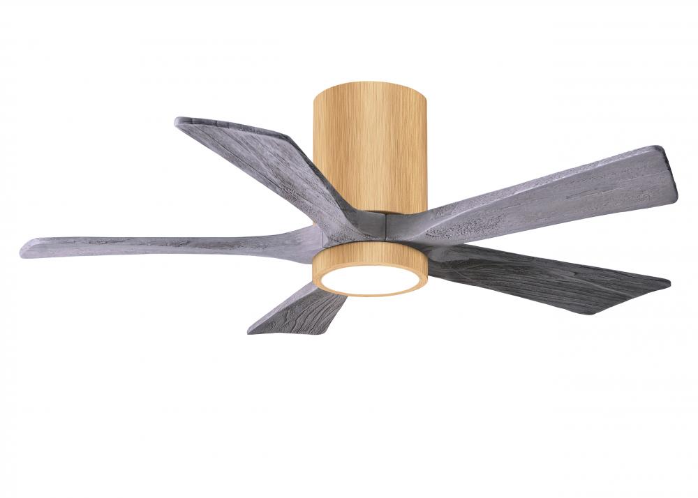 IR5HLK five-blade flush mount paddle fan in Light Maple finish with 42” Barn Wood blades and int