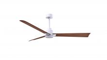 Matthews Fan Company AK-MWH-WN-56 - Alessandra 3-blade transitional ceiling fan in matte white finish with walnut blades. Optimized fo