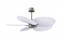 Matthews Fan Company AKTP-BN-MWH - Alessandra Tropical 5-blade ceiling fan in Brushed Nickel and Matte White blades.