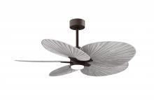 Matthews Fan Company AKTPLK-TB-BW - Alessandra Tropical 5-blade ceiling fan in Textured Bronze and Barn Wood Tone blades.