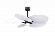 Matthews Fan Company AKTPLK-TB-MWH - Alessandra Tropical 5-blade ceiling fan in Textured Bronze and Matte White blades.