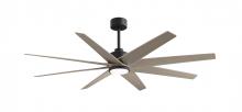 Matthews Fan Company ANLK-BK-GA-64 - Ariella 8-blade ceiling fan in Matte Black and Gray Ash Tone blades