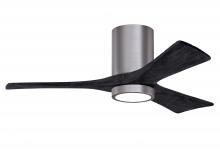 Matthews Fan Company IR3HLK-BP-BK-42 - Irene-3HLK three-blade flush mount paddle fan in Brushed Pewter finish with 42” Matte Black tone