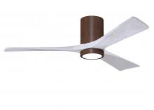 Matthews Fan Company IR3HLK-WN-MWH-52 - Irene-3HLK three-blade flush mount paddle fan in Walnut finish with 52” solid matte white wood b