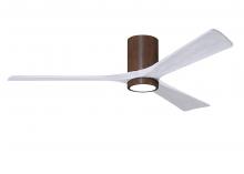 Matthews Fan Company IR3HLK-WN-MWH-60 - Irene-3HLK three-blade flush mount paddle fan in Walnut finish with 60” solid matte white wood b