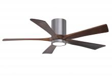 Matthews Fan Company IR5HLK-BP-WA-52 - IR5HLK five-blade flush mount paddle fan in Brushed Pewter finish with 52” Solid Walnut blades a