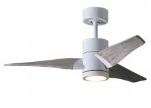 Matthews Fan Company SJ-WH-BW-42 - Super Janet three-blade ceiling fan in Gloss White finish with 42” solid barn wood tone blades a