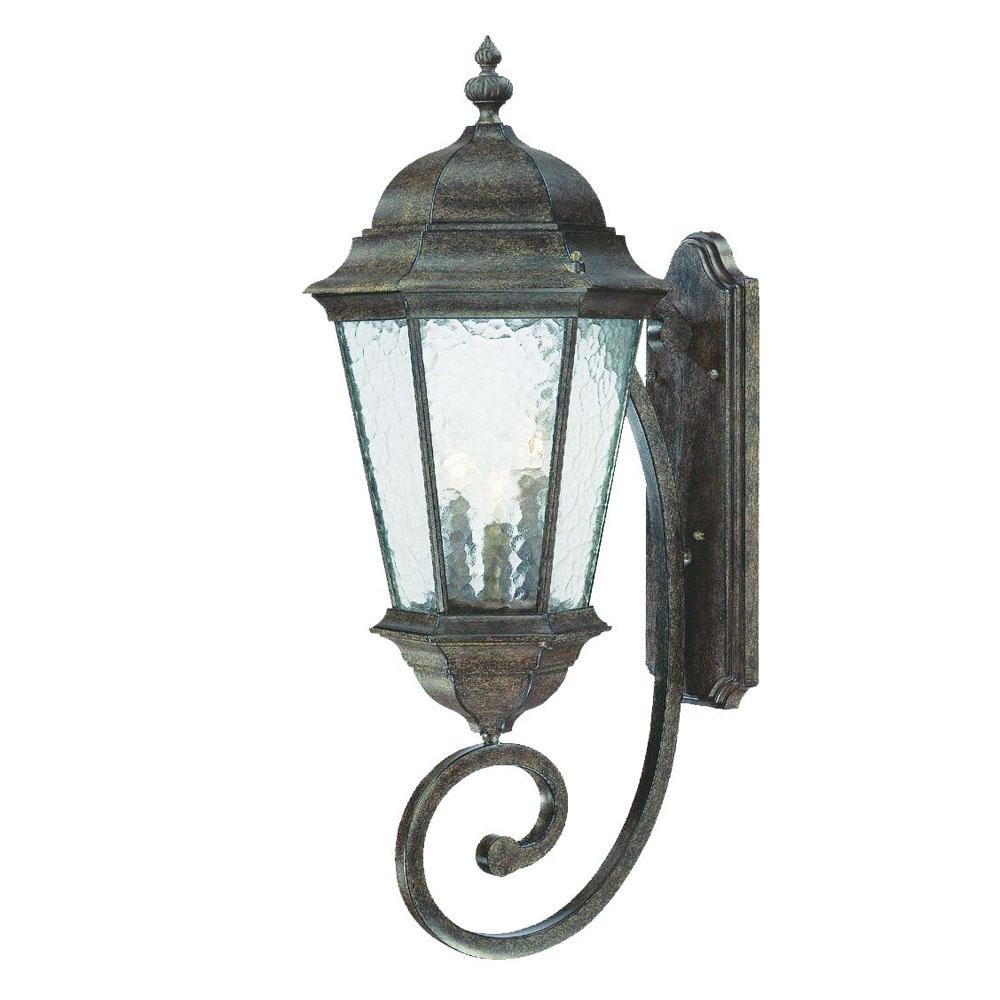 Telfair Collection Wall-Mount 3-Light Outdoor Black Coral Light Fixture