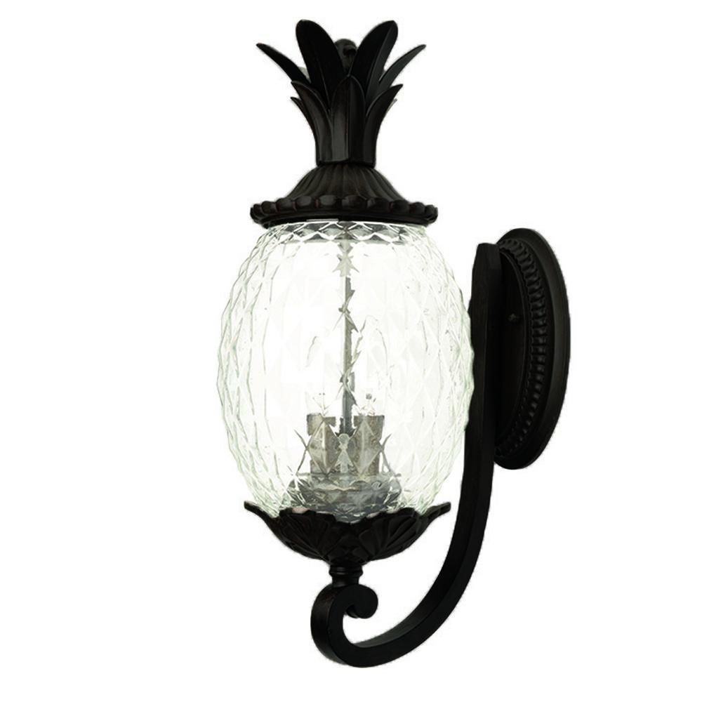 Lanai Collection Wall-Mount 3-Light Outdoor Matte Black Light Fixture