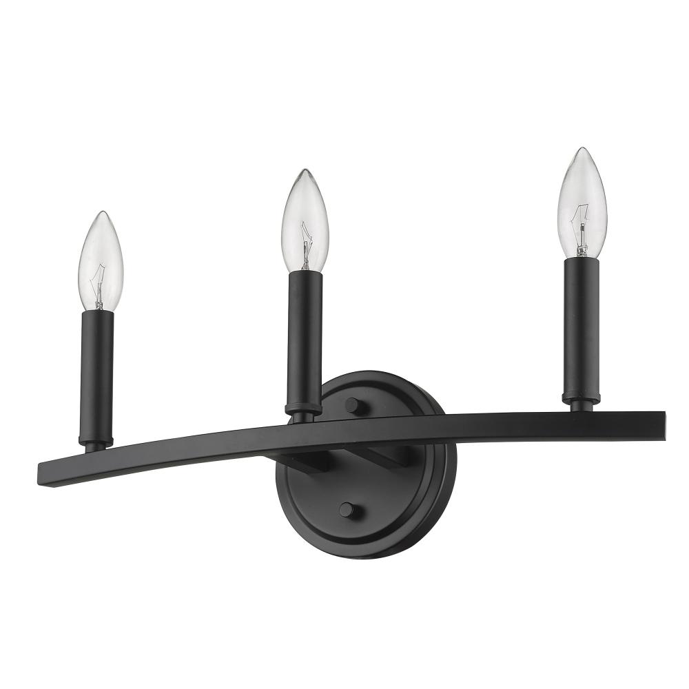 Sawyer 3-Light Matte Black Vanity