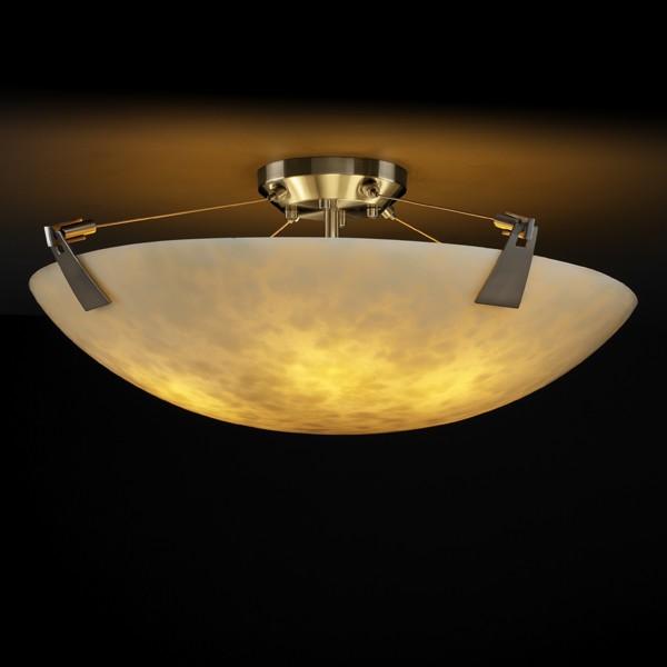 48" LED Semi-Flush Bowl w/ Tapered Clips