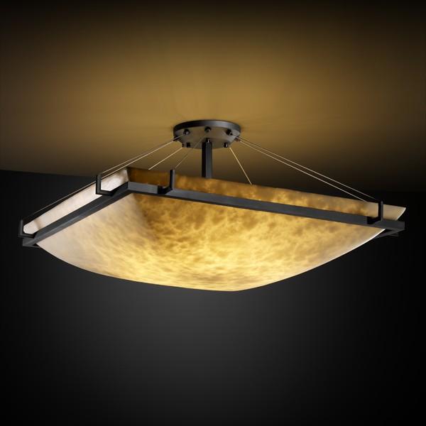 48" Square LED Semi-Flush Bowl w/ Ring