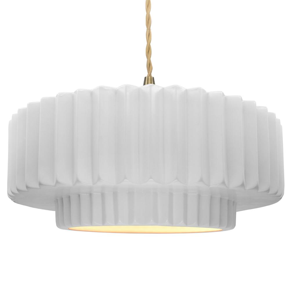 Large Tier Pleated 1-Light Pendant