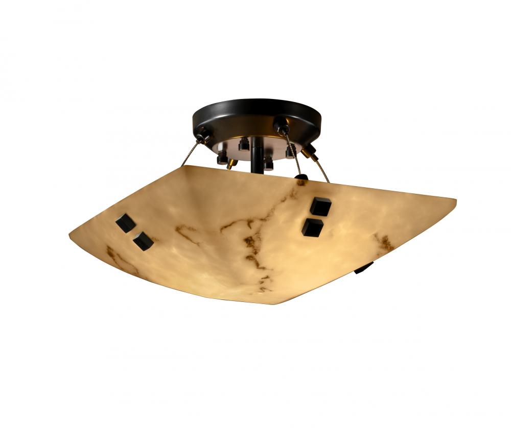 14" LED Semi-Flush Bowl w/ Finials