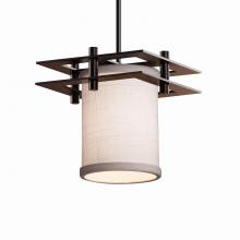 Justice Design Group FAB-8165-10-WHTE-DBRZ-BKCD - Metropolis 1-Light Small Pendant (2 Flat Bars)