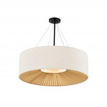 Justice Design Group FAB-9577-CREM-MBLK - Warren 48" Drum Pendant