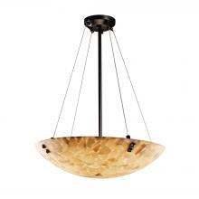 Justice Design Group ALR-9662-35-MBLK-F3-LED5-5000 - 24" LED Pendant Bowl w/ Pair Square w/ Points Finials