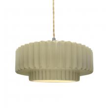 Justice Design Group CER-6553-VAN-NCKL-BEIG-TWST - Medium Tier Pleated 1-Light Pendant