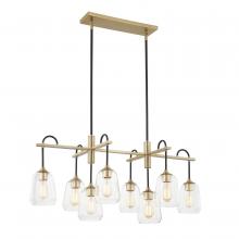 Justice Design Group FSN-8108-CLER-MBBR - Arcwell 8-Light Oblong Chandelier