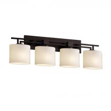 Justice Design Group FSN-8704-30-OPAL-MBLK - Aero 4-Light Bath Bar