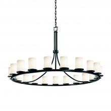 Justice Design Group FSN-8716-10-OPAL-MBLK - Dakota 21-Light 1-Tier Ring Chandelier