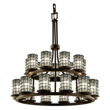 Justice Design Group WGL-8767-10-GRCB-DBRZ-LED21-14700 - Dakota 21-Light 2-Tier Ring LED Chandelier