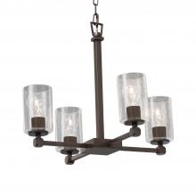 Justice Design Group FSN-8420-10-SEED-DBRZ-LED4-2800 - Tetra 4-Light LED Chandelier