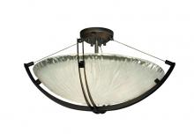 Justice Design Group GLA-9712-35-WTFR-DBRZ-LED5-5000 - 24" LED Semi-Flush Bowl w/ Crossbar