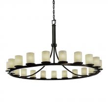 Justice Design Group POR-8716-10-SAWT-DBRZ - Dakota 21-Light 1-Tier Ring Chandelier