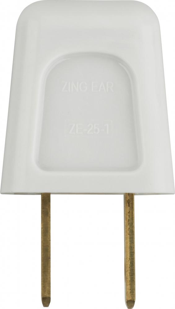 Quick Connect Plug; White Finish; Polarized; 18/2-SPT-1; 6A; 125V