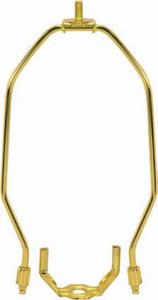 Light Duty Harp; Polished Brass Finish; 15" Height; 1/8 IP Saddle; 1/4-27 Thread; 125 Carton